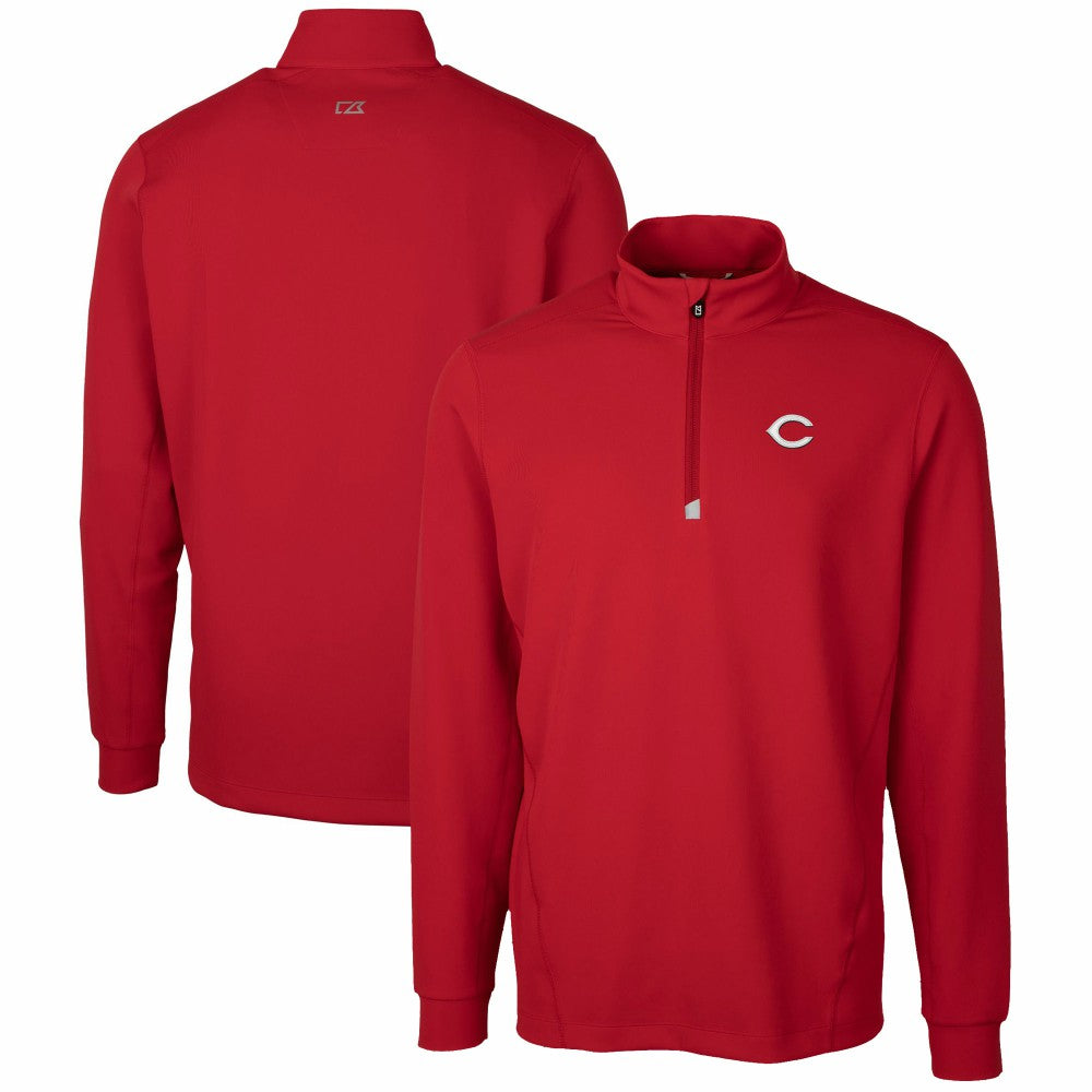 Cincinnati Reds Cutter & Buck Traverse Stretch Quarter-Zip Pullover Top - Red