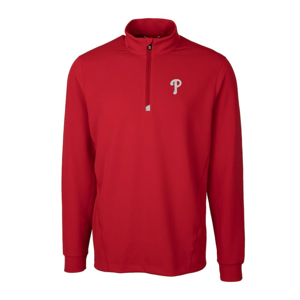Philadelphia Phillies Cutter & Buck Traverse Stretch Quarter-Zip Pullover Top - Red