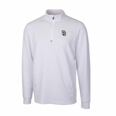San Diego Padres Cutter & Buck Traverse Stretch Quarter-Zip Pullover Top - White
