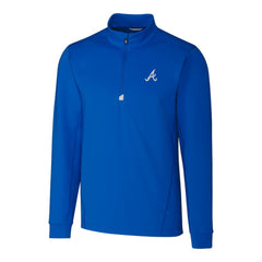 Atlanta Braves Cutter & Buck Traverse Stretch Quarter-Zip Pullover Top - Blue