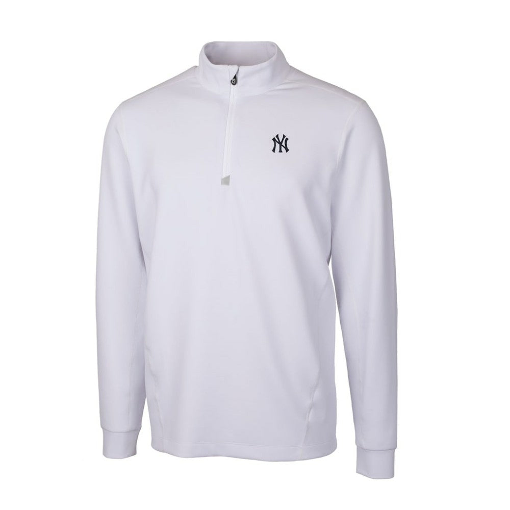 New York Yankees Cutter & Buck Traverse Stretch Quarter-Zip Pullover Top - White
