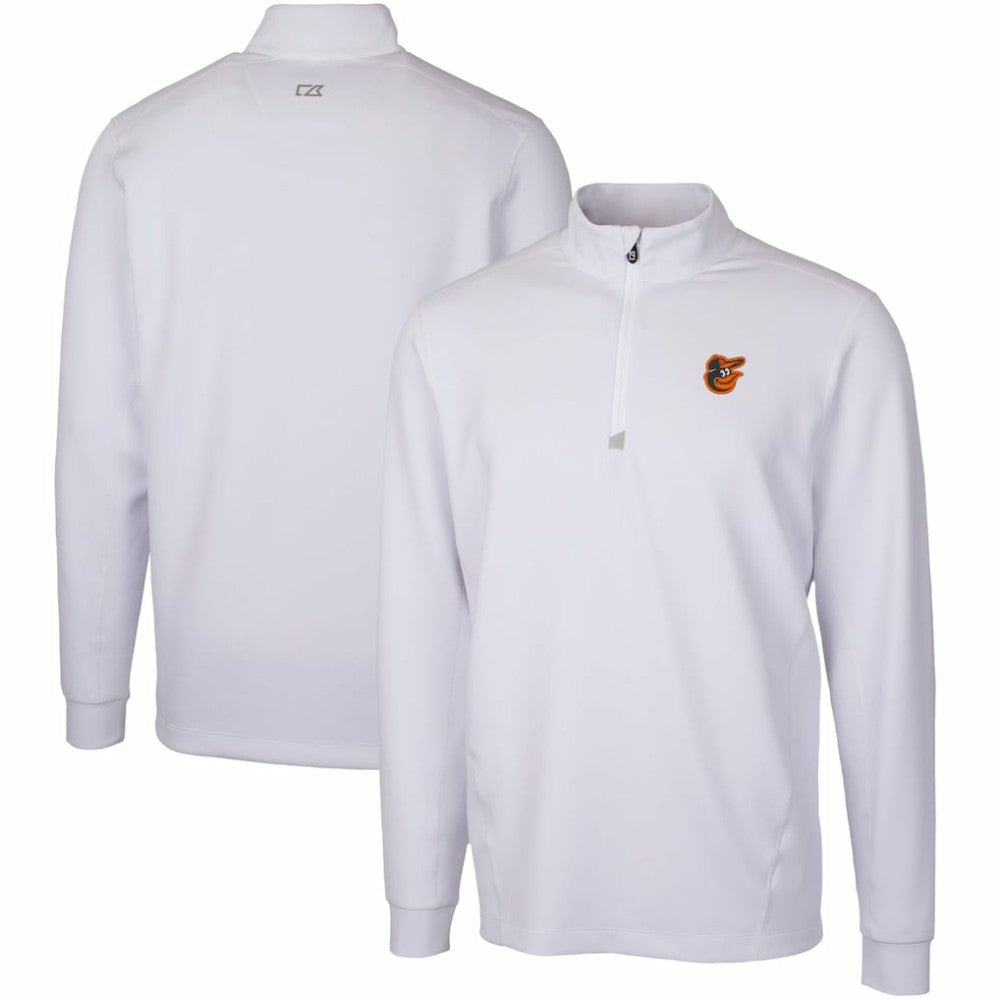 Baltimore Orioles Cutter & Buck Traverse Stretch Quarter-Zip Pullover Top - White