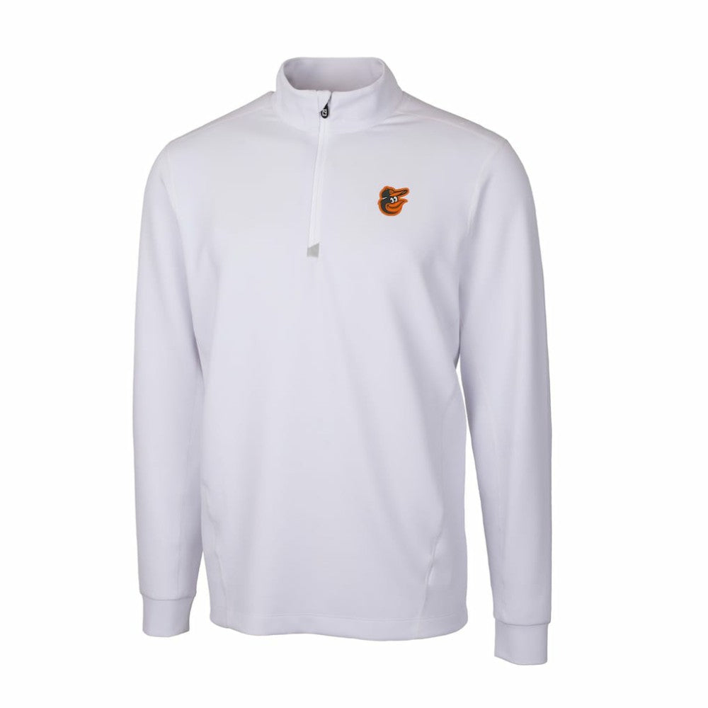 Baltimore Orioles Cutter & Buck Traverse Stretch Quarter-Zip Pullover Top - White