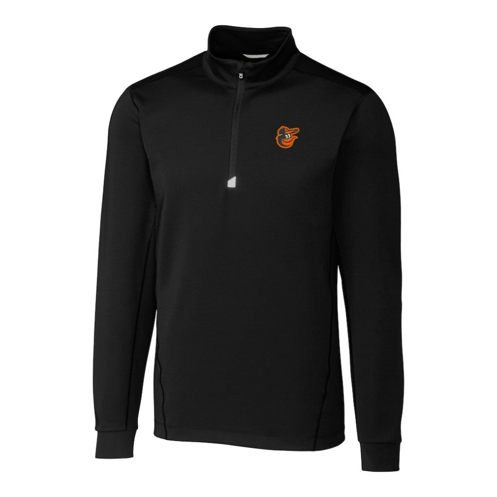 Baltimore Orioles Cutter & Buck Traverse Stretch Quarter-Zip Pullover Top - Black