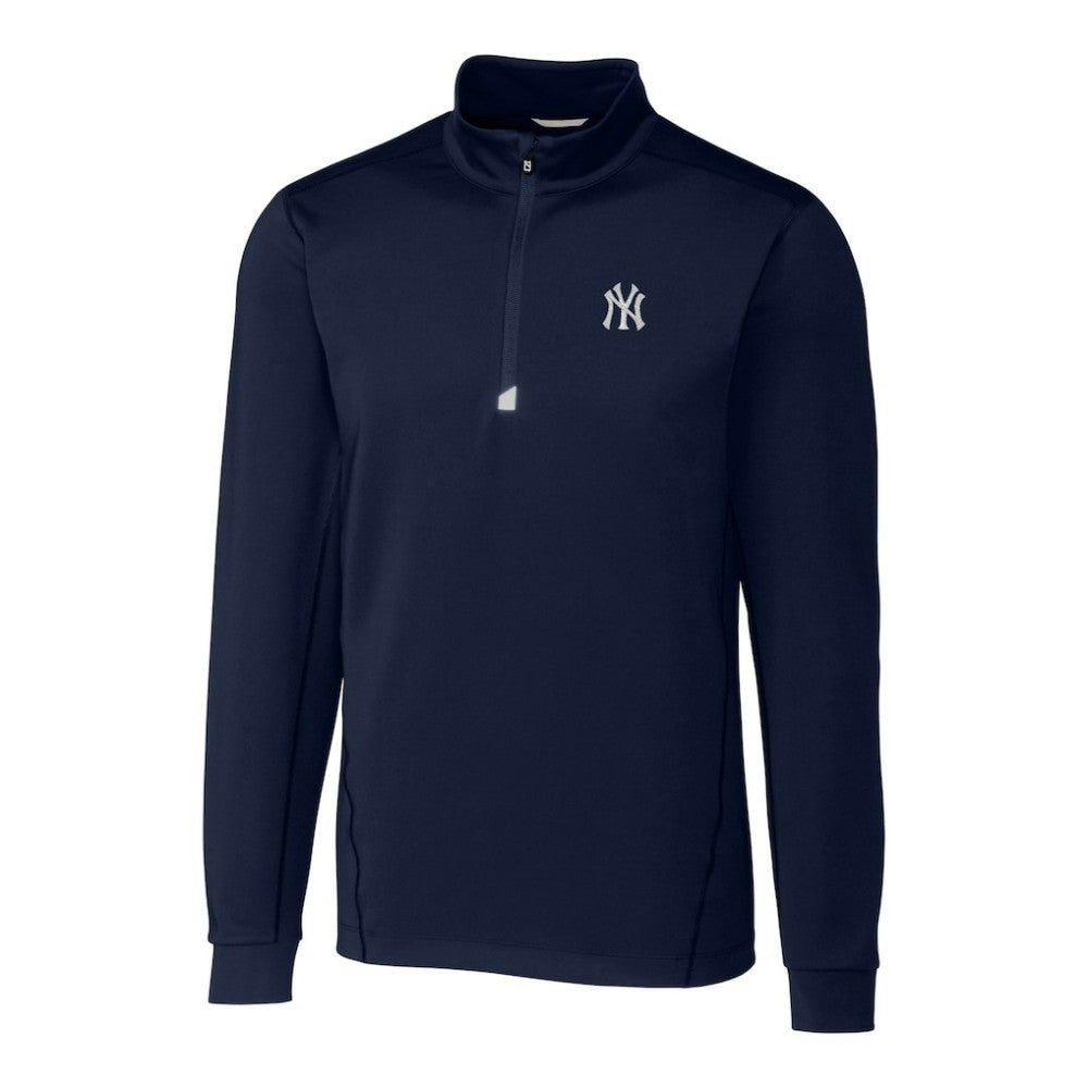 New York Yankees Cutter & Buck Traverse Stretch Quarter-Zip Pullover Top - Navy