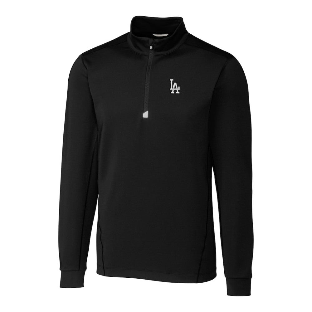 Los Angeles Dodgers Cutter & Buck Traverse Stretch Quarter-Zip Pullover Top - Black