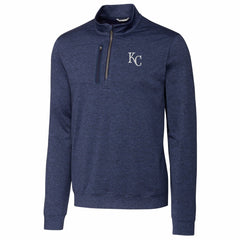 Kansas City Royals Cutter & Buck Stealth Heathered Quarter-Zip Pullover Top - Navy
