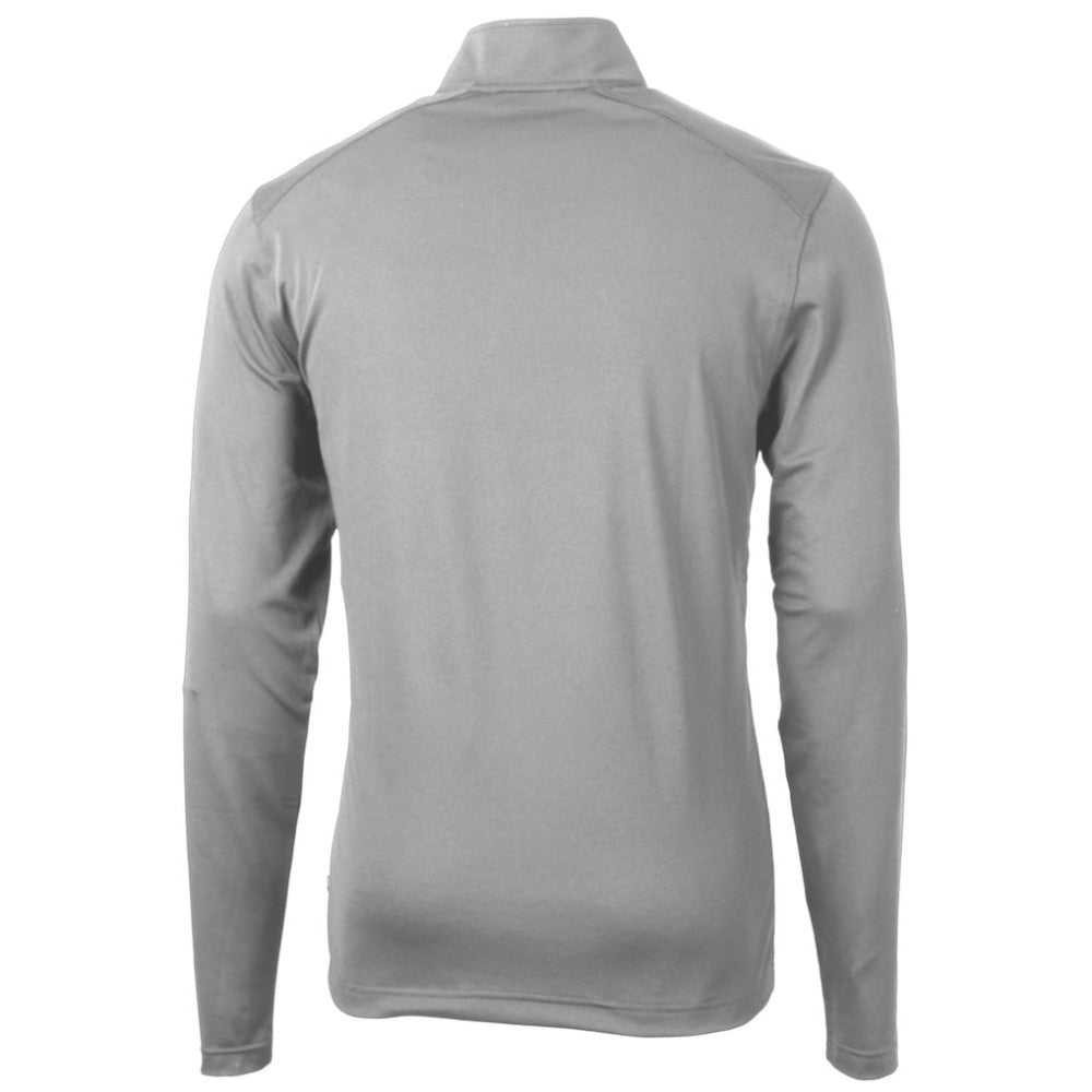 Detroit Tigers Cutter & Buck Virtue Eco Pique Recycled Quarter-Zip Pullover Top - Gray