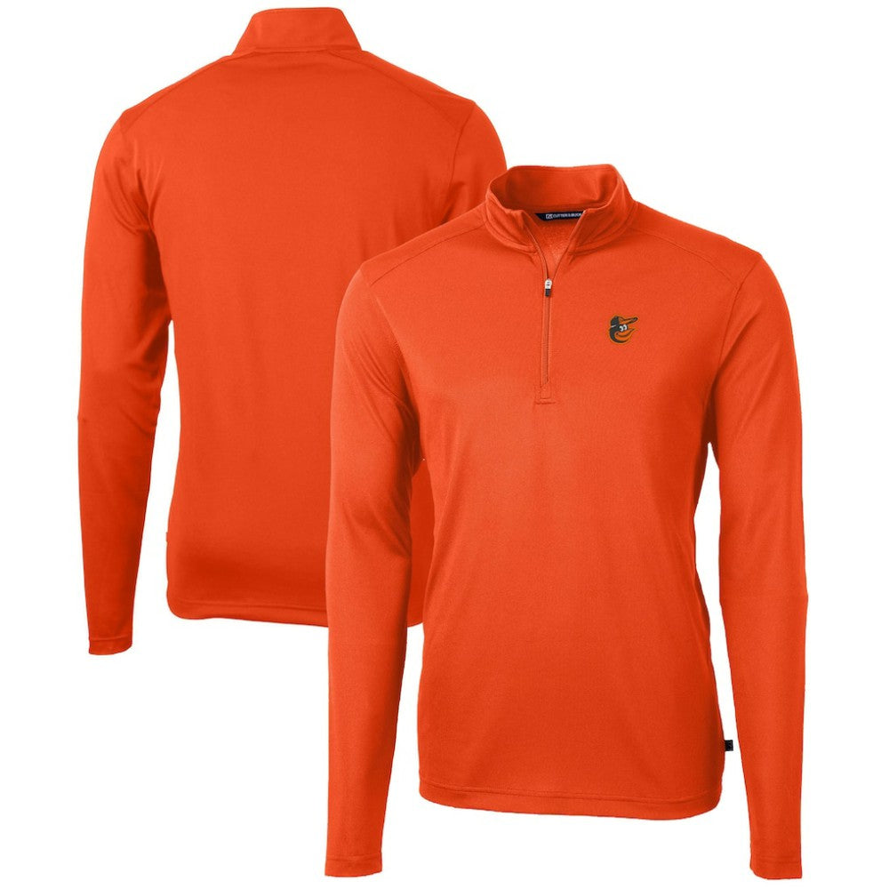 Baltimore Orioles Cutter & Buck Virtue Eco Pique Recycled Quarter-Zip Pullover Top - Orange