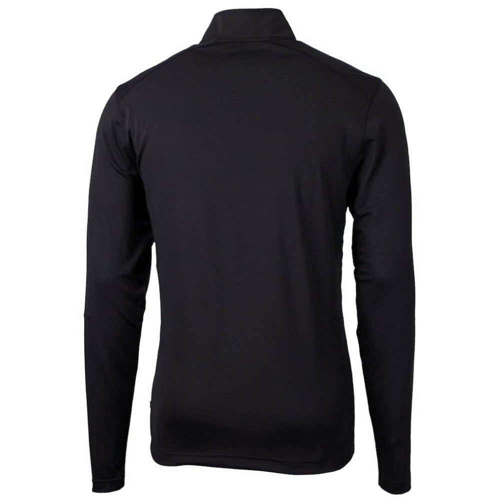 Cincinnati Reds Cutter & Buck Virtue Eco Pique Recycled Quarter-Zip Pullover Top - Black