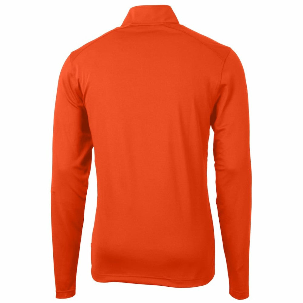 Houston Astros Cutter & Buck Virtue Eco Pique Recycled Quarter-Zip Pullover Top - Orange