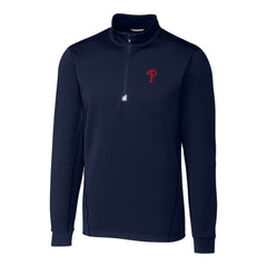 Philadelphia Phillies Cutter & Buck Big & Tall Traverse Stretch Quarter-Zip Pullover Top - Navy
