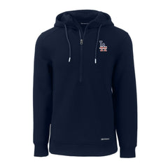Los Angeles Dodgers Cutter & Buck Stars & Stripes Roam Eco Half-Zip Recycled Pullover Hoodie - Navy