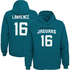 Trevor Lawrence Jacksonville Jaguars Youth Mainliner Player Name & Number Pullover Hoodie - Teal outlet