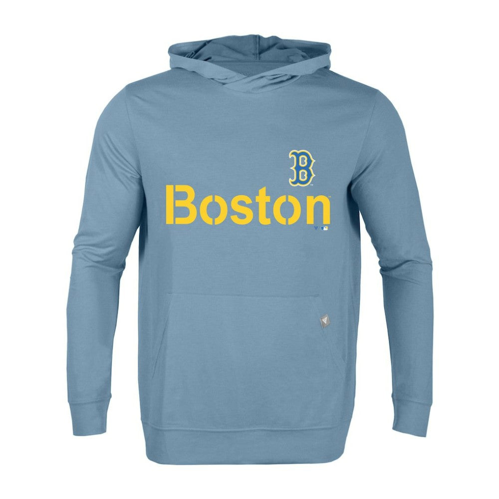 Boston Red Sox Levelwear City Connect Relay Core Logo Pullover Hoodie - Light Blue