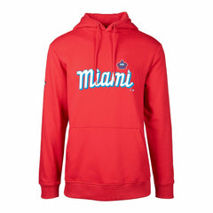 Miami Marlins Levelwear City Connect Podium Core Logo Pullover Hoodie - Red
