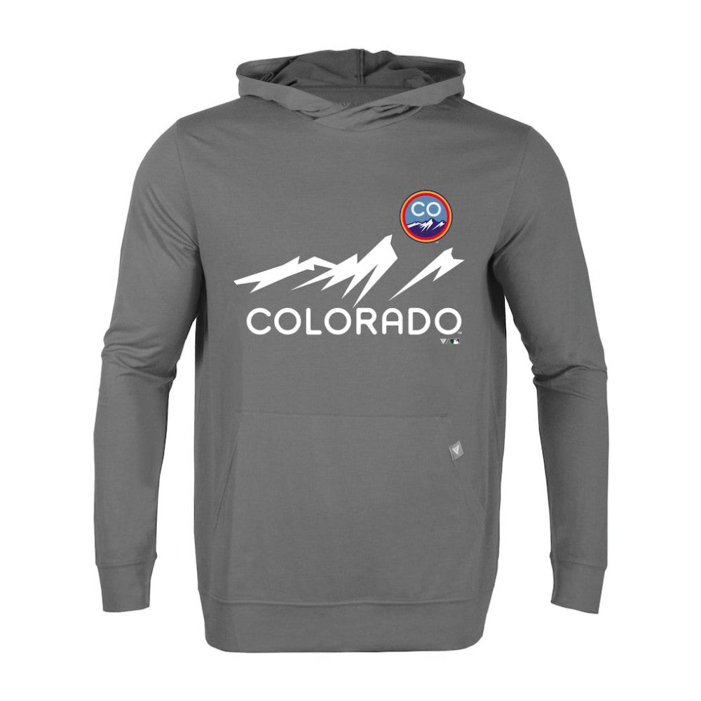 Colorado Rockies Levelwear City Connect Relay Core Logo Pullover Hoodie - Gray