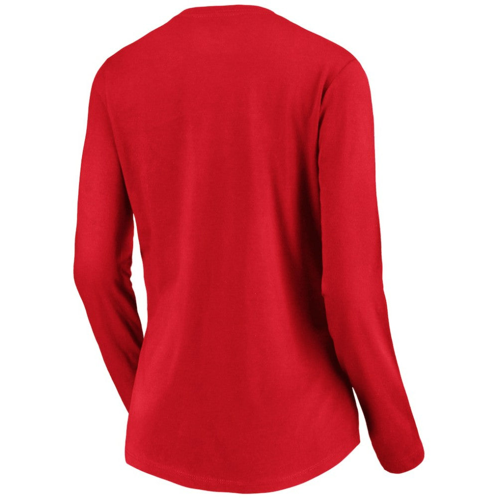 St. Louis Cardinals Women's Team Long Sleeve V-Neck T-Shirt - Red