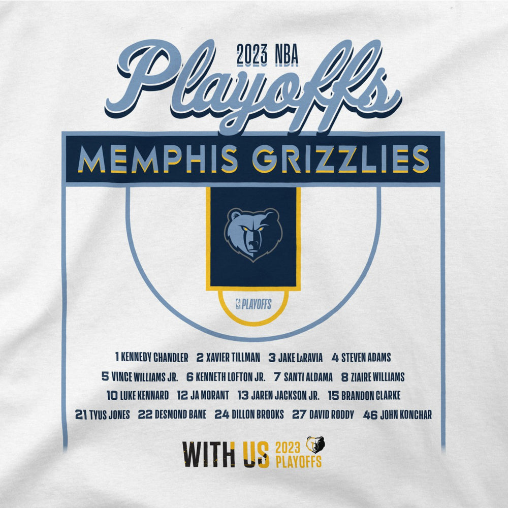 Memphis Grizzlies Stadium Essentials Unisex 2023 NBA Playoffs Roster T-Shirt - White outlet