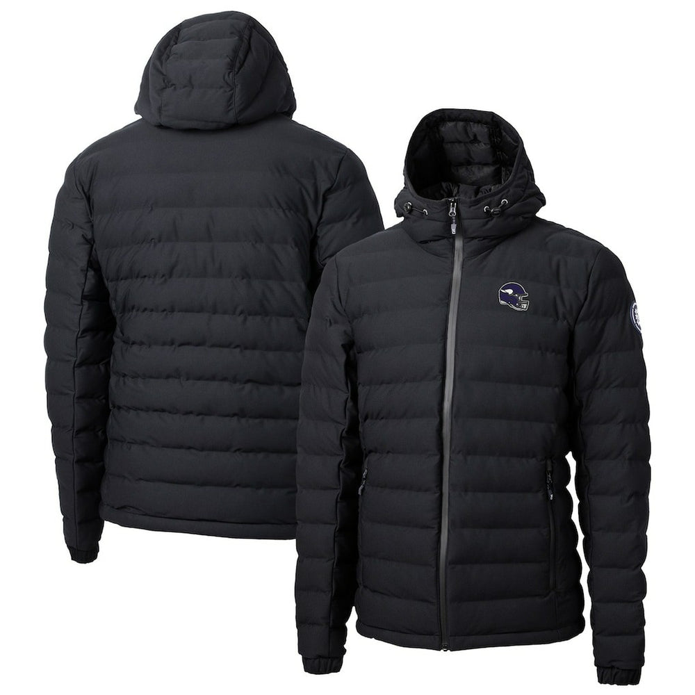 Minnesota Vikings Cutter & Buck Helmet Mission Ridge Repreve Eco Insulated Puffer Full-Zip Jacket - Black for sale