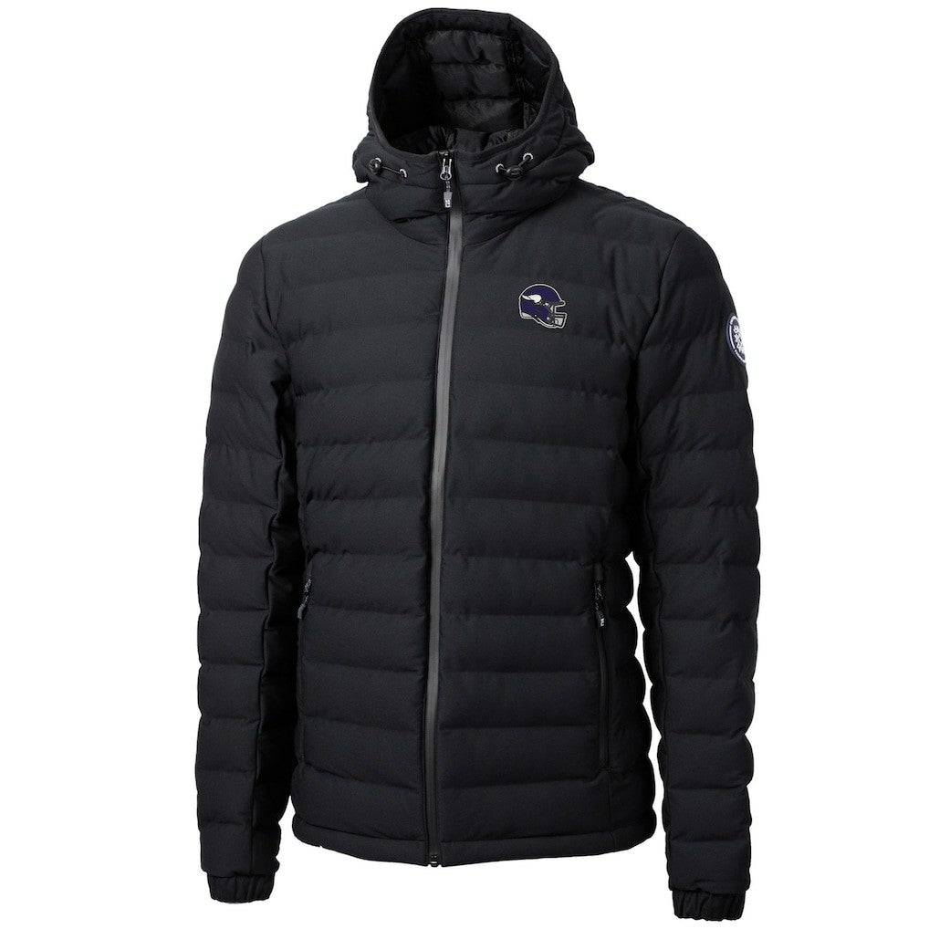 Minnesota Vikings Cutter & Buck Helmet Mission Ridge Repreve Eco Insulated Puffer Full-Zip Jacket - Black for sale