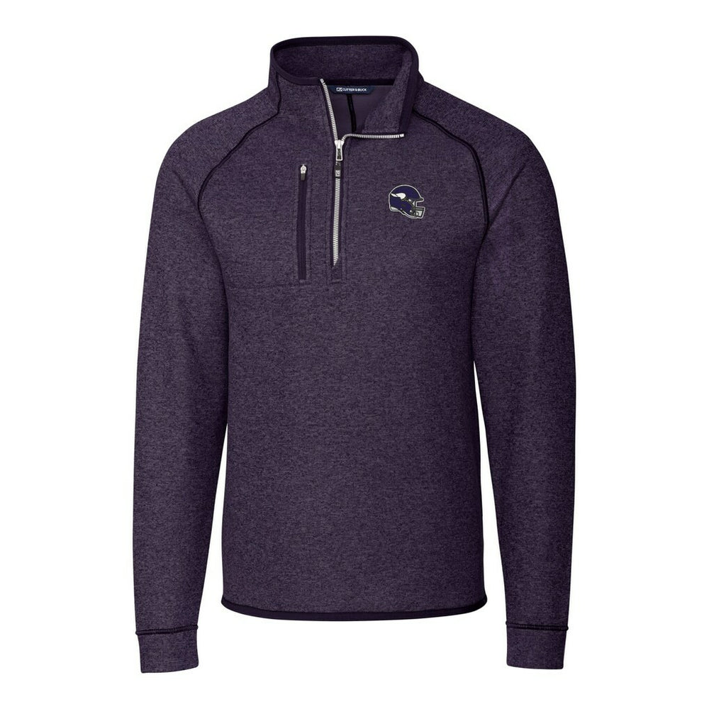 Minnesota Vikings Cutter & Buck Helmet Mainsail Sweater-Knit Half-Zip Pullover Jacket - Purple sale