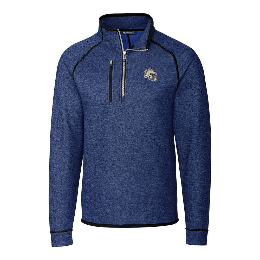 Los Angeles Chargers Cutter & Buck Helmet Mainsail Sweater-Knit Half-Zip Pullover Jacket - Blue online