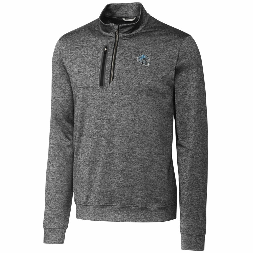 Detroit Lions Cutter & Buck Helmet Stealth Heathered Quarter-Zip Pullover Top - Gray sale