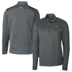 Cincinnati Bengals Cutter & Buck Traverse Stripe Stretch Quarter-Zip Pullover Top - Gray online