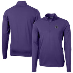 Minnesota Vikings Cutter & Buck Helmet Virtue Eco Pique Recycled Quarter-Zip Pullover Top - Purple discount