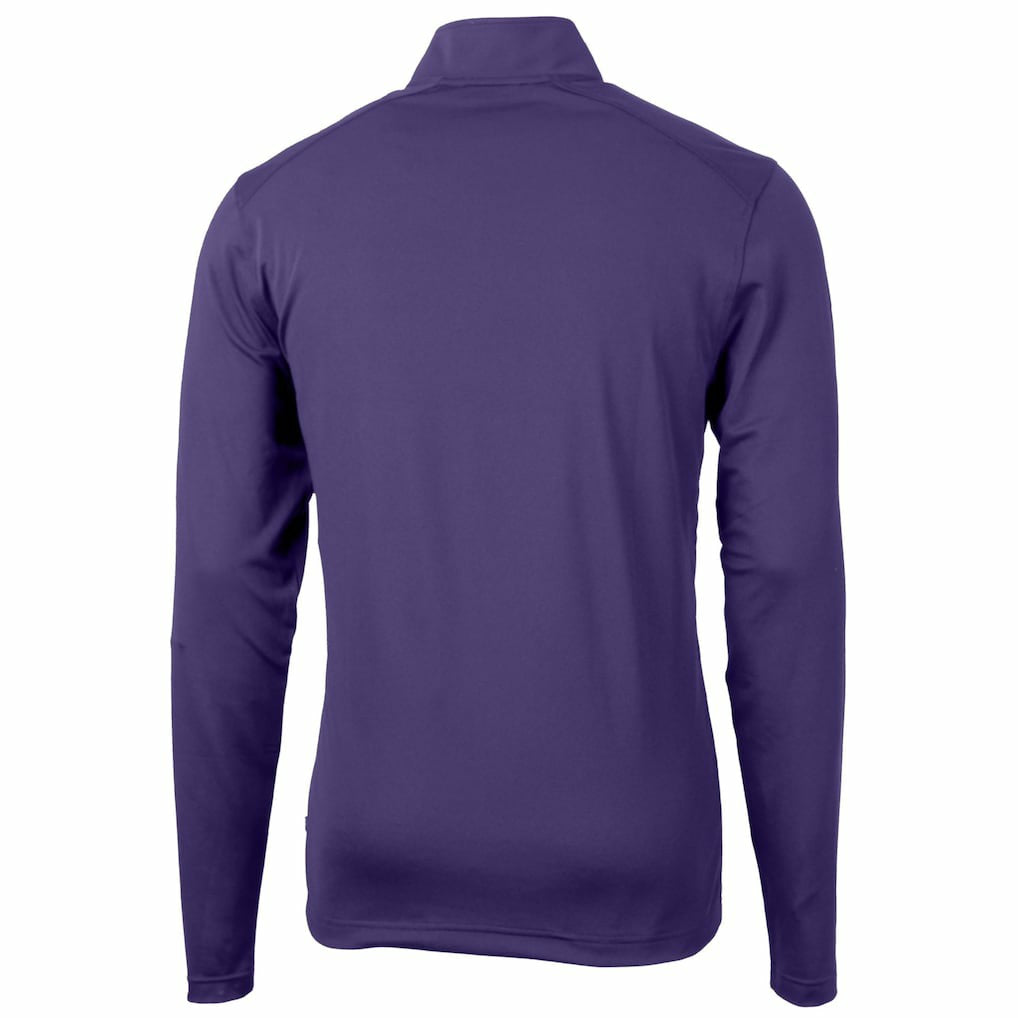 Minnesota Vikings Cutter & Buck Helmet Virtue Eco Pique Recycled Quarter-Zip Pullover Top - Purple discount