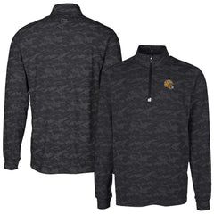 Green Bay Packers Cutter & Buck Helmet Traverse Camo Print Stretch Quarter-Zip Pullover Top - Black discount