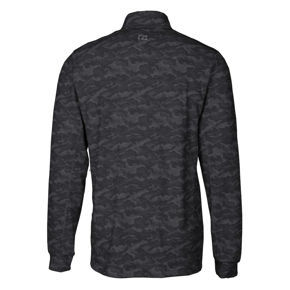 Green Bay Packers Cutter & Buck Helmet Traverse Camo Print Stretch Quarter-Zip Pullover Top - Black discount