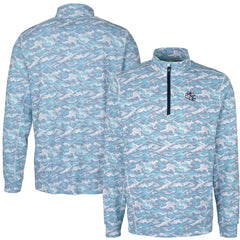 Buffalo Bills Cutter & Buck Helmet Traverse Camo Print Stretch Quarter-Zip Pullover Top - Light Blue sale