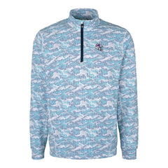 Buffalo Bills Cutter & Buck Helmet Traverse Camo Print Stretch Quarter-Zip Pullover Top - Light Blue sale