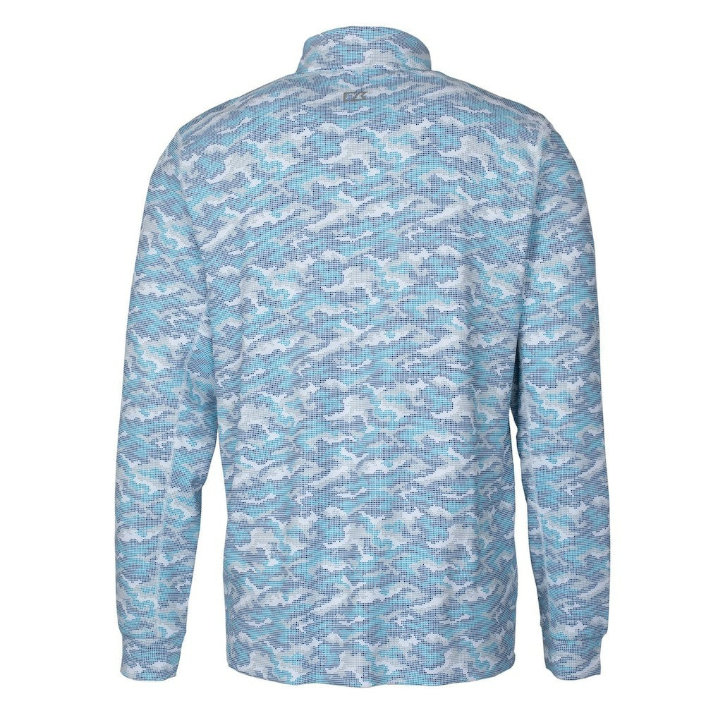 Buffalo Bills Cutter & Buck Helmet Traverse Camo Print Stretch Quarter-Zip Pullover Top - Light Blue sale