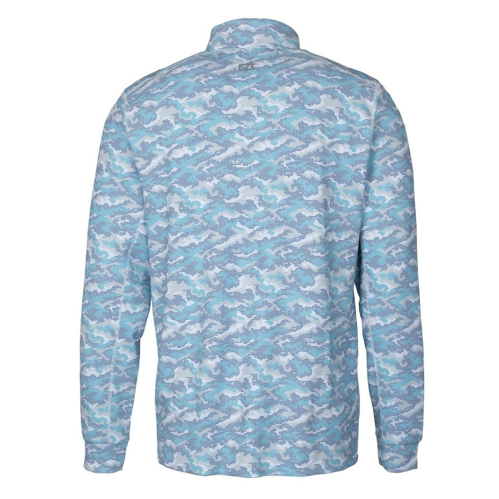Buffalo Bills Cutter & Buck Helmet Traverse Camo Print Stretch Quarter-Zip Pullover Top - Light Blue sale