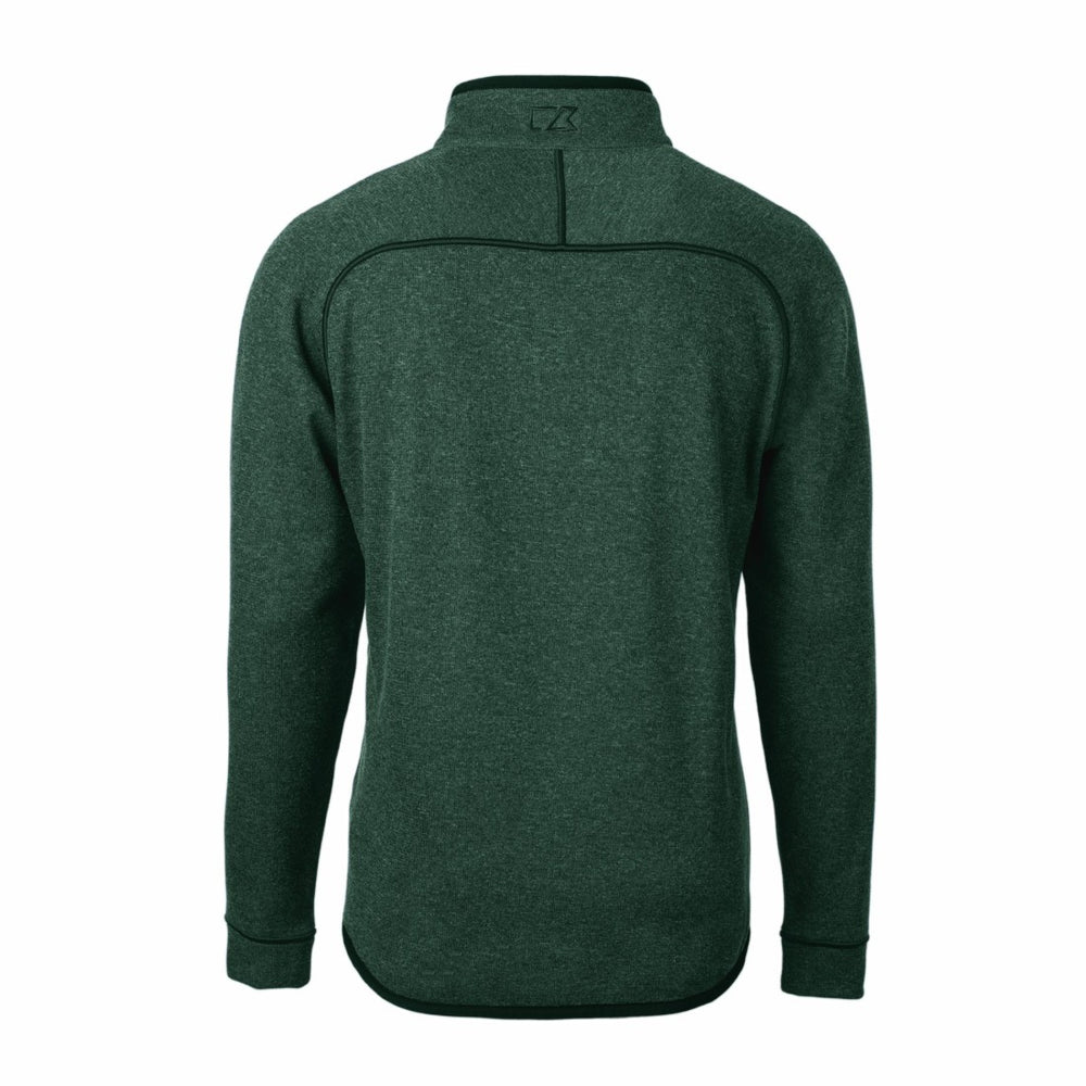 Green Bay Packers Cutter & Buck Helmet Mainsail Sweater-Knit Half-Zip Pullover Jacket - Hunter Green for sale