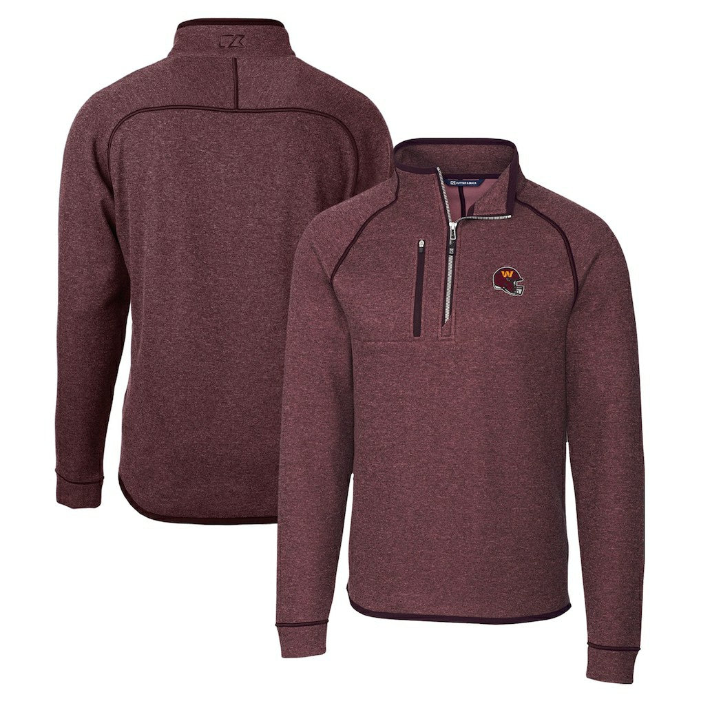 Washington Commanders Cutter & Buck Helmet Mainsail Sweater-Knit Half-Zip Pullover Jacket - Burgundy sale