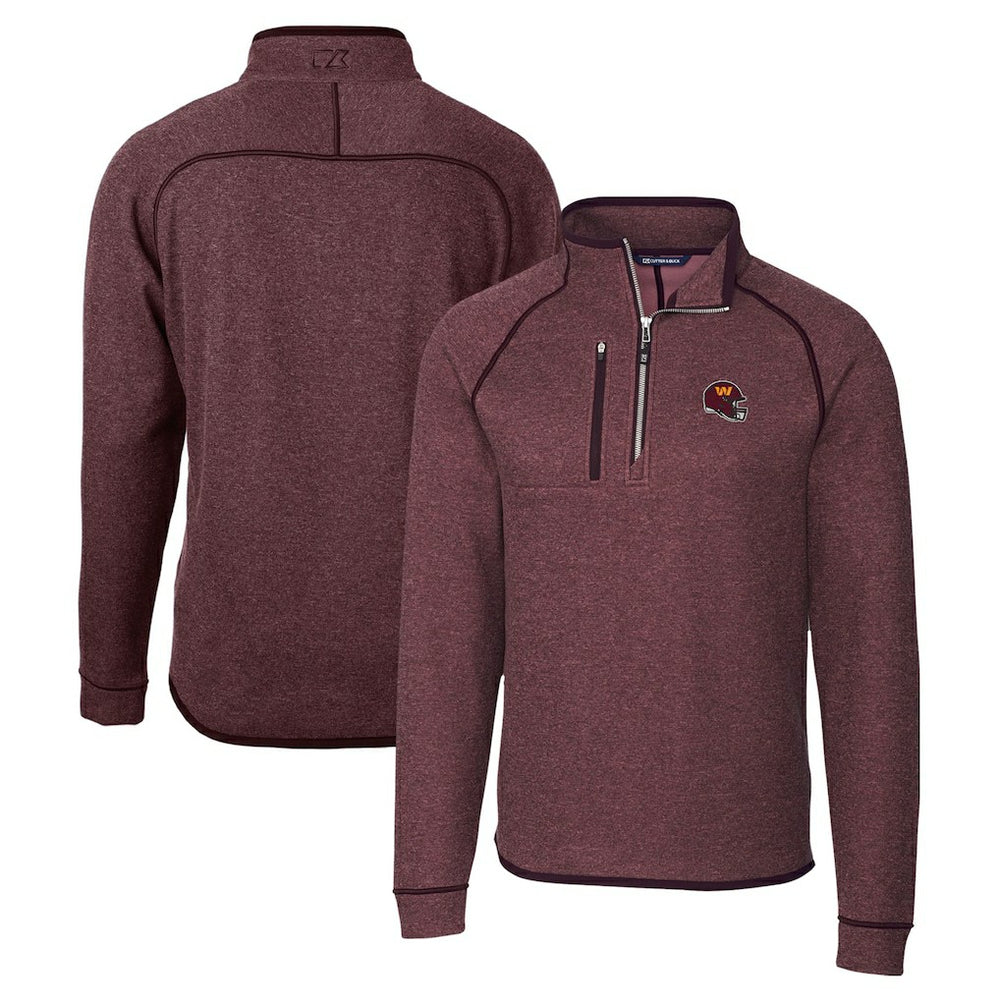 Washington Commanders Cutter & Buck Helmet Mainsail Sweater-Knit Half-Zip Pullover Jacket - Burgundy sale