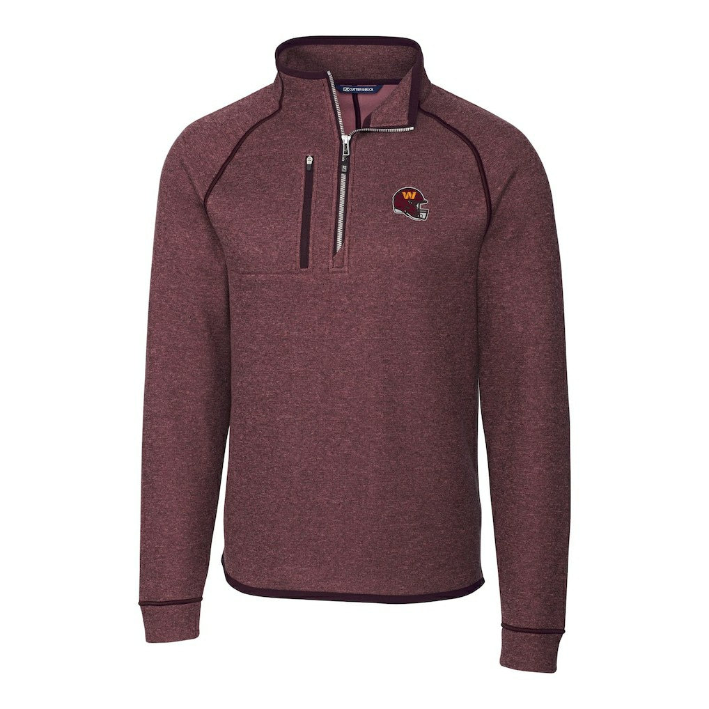 Washington Commanders Cutter & Buck Helmet Mainsail Sweater-Knit Half-Zip Pullover Jacket - Burgundy sale