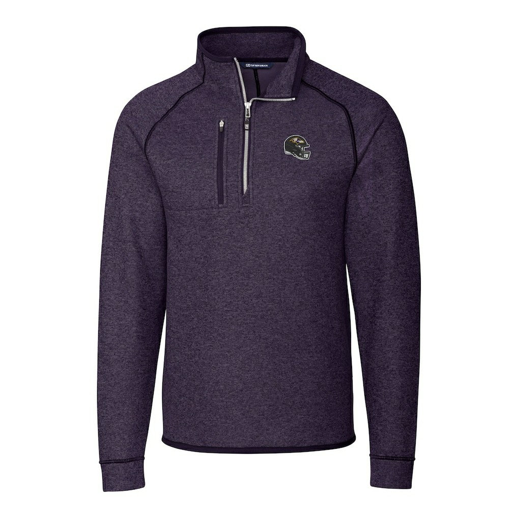 Baltimore Ravens Cutter & Buck Helmet Mainsail Sweater-Knit Half-Zip Pullover Jacket - Purple sale