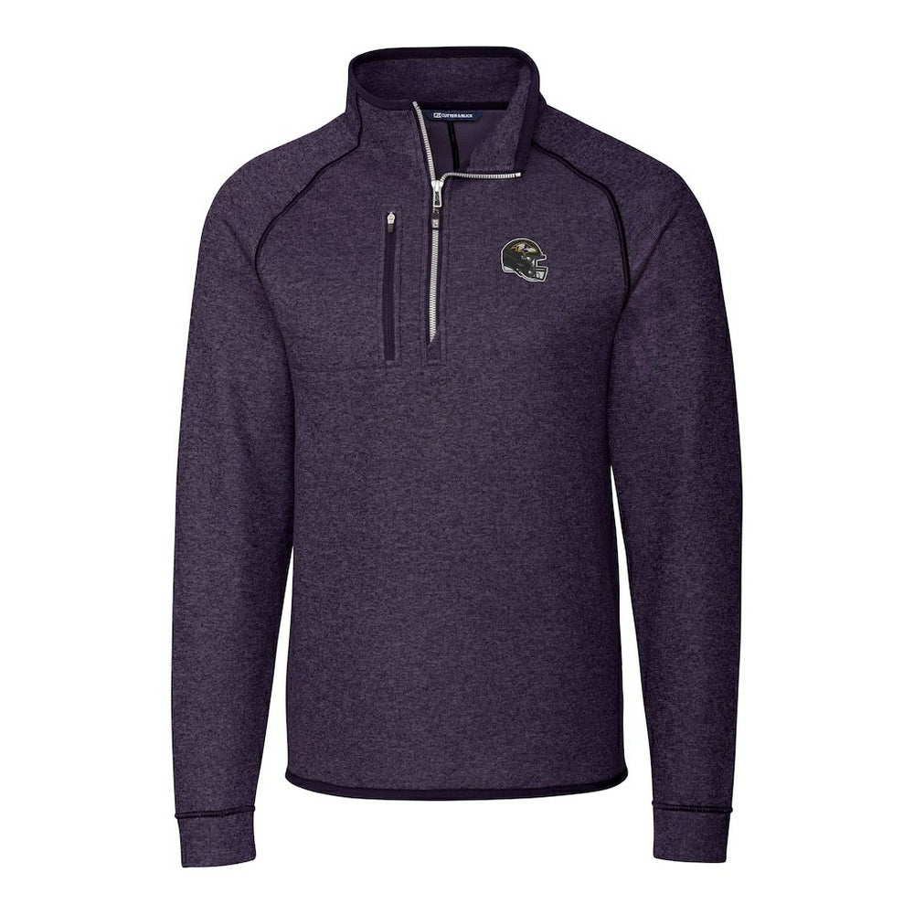 Baltimore Ravens Cutter & Buck Helmet Mainsail Sweater-Knit Half-Zip Pullover Jacket - Purple sale