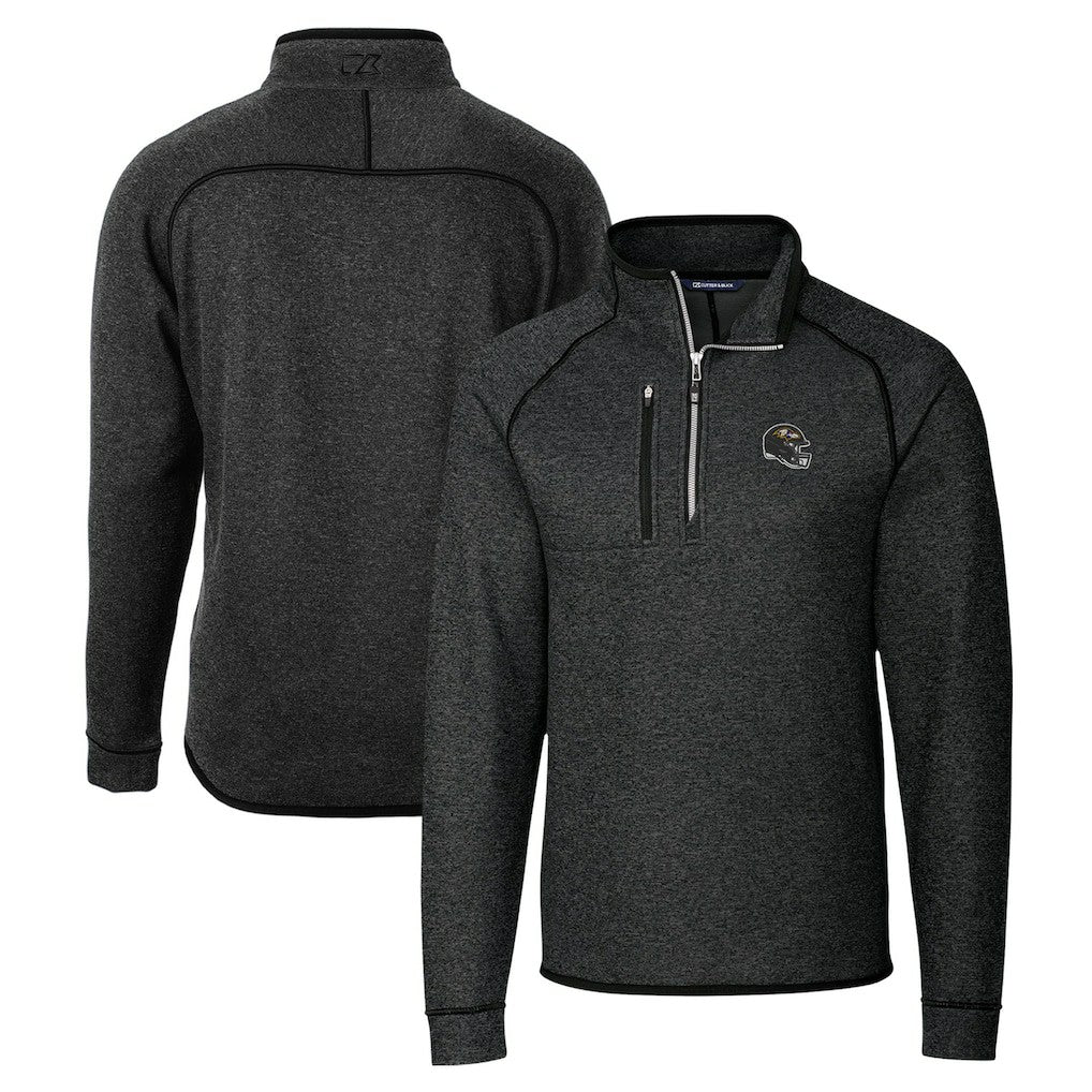 Baltimore Ravens Cutter & Buck Helmet Mainsail Sweater-Knit Half-Zip Pullover Jacket - Charcoal outlet