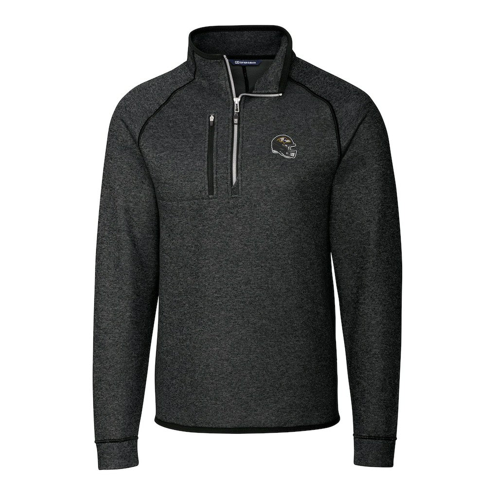 Baltimore Ravens Cutter & Buck Helmet Mainsail Sweater-Knit Half-Zip Pullover Jacket - Charcoal outlet