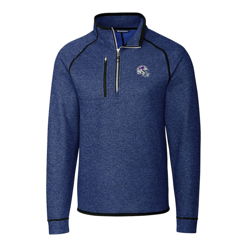 Buffalo Bills Cutter & Buck Helmet Mainsail Sweater-Knit Half-Zip Pullover Jacket - Blue outlet