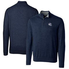 Buffalo Bills Cutter & Buck Helmet Lakemont Tri-Blend Quarter-Zip Pullover Sweater - Navy sale