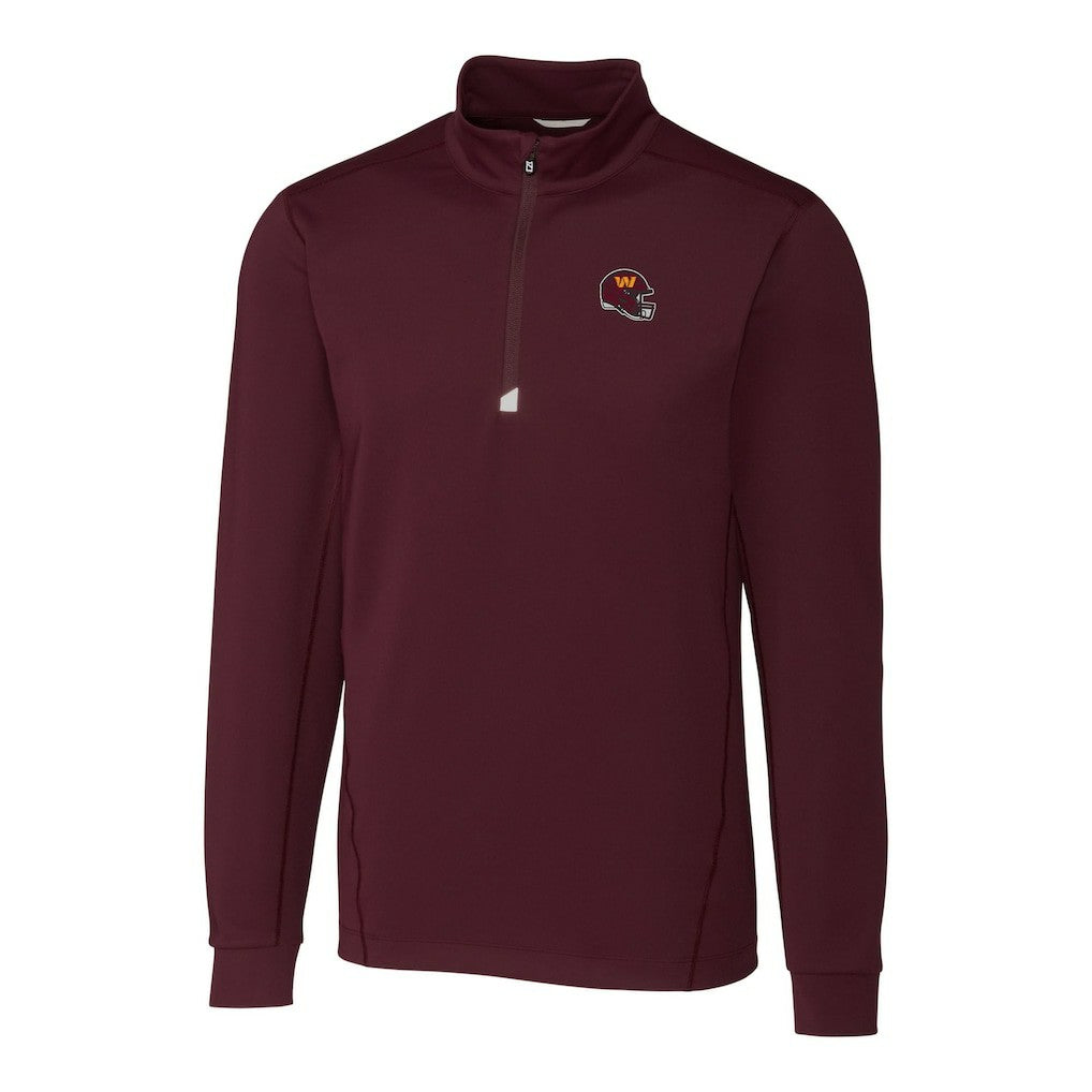 Washington Commanders Cutter & Buck Helmet Traverse Stretch Quarter-Zip Pullover Top - Burgundy discount
