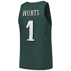 Jalen Hurts Philadelphia Eagles Majestic Threads Name & Number Tri-Blend Tank Top - Green discount
