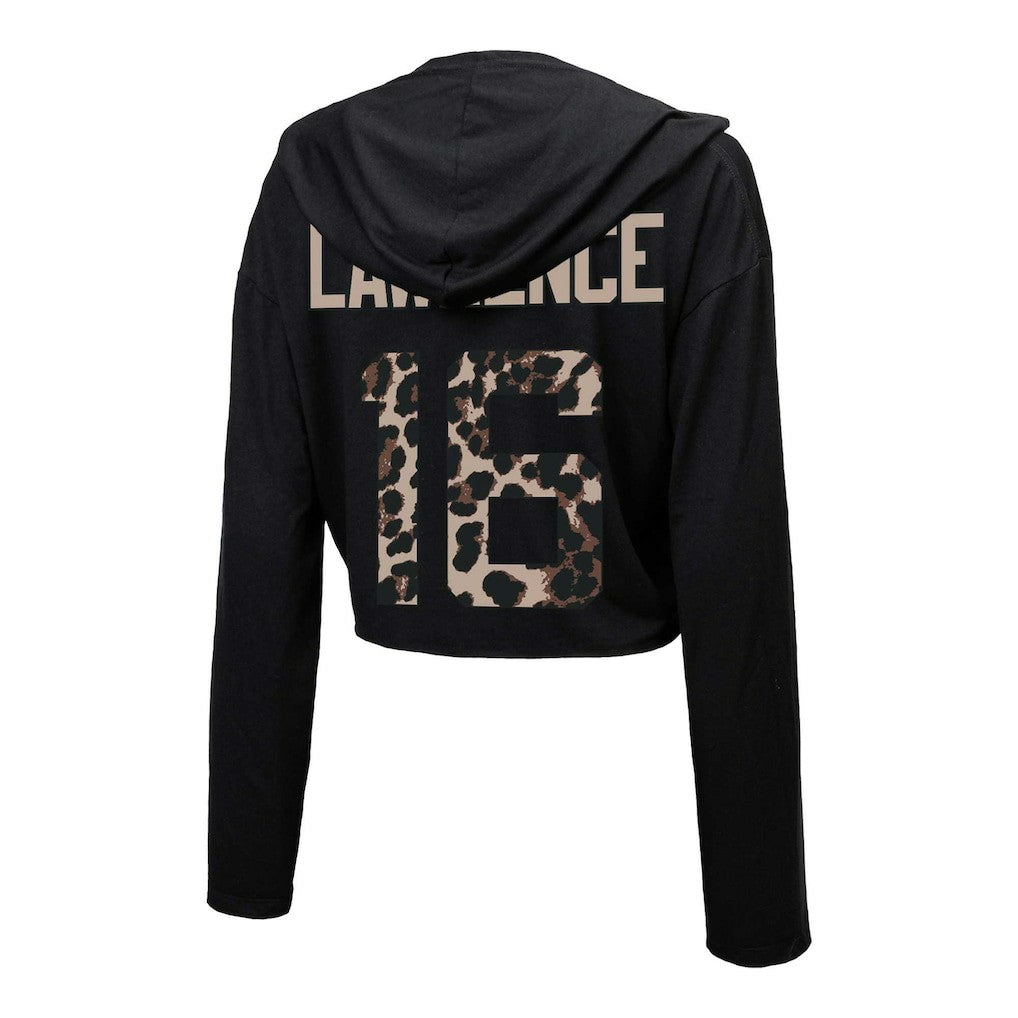 Trevor Lawrence Jacksonville Jaguars Majestic Threads Women's Leopard Player Name & Number Long Sleeve Cropped Hoodie - Black online